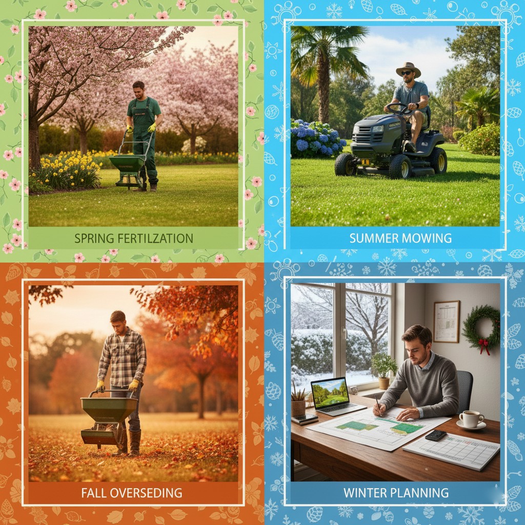 Seasonal lawn care throughout the year